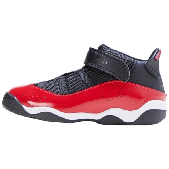 Jordan 6 Rings Shoes Sneakers Black White Gym Red 323420-060 Toddler Size 9C - Picture 2 of 6